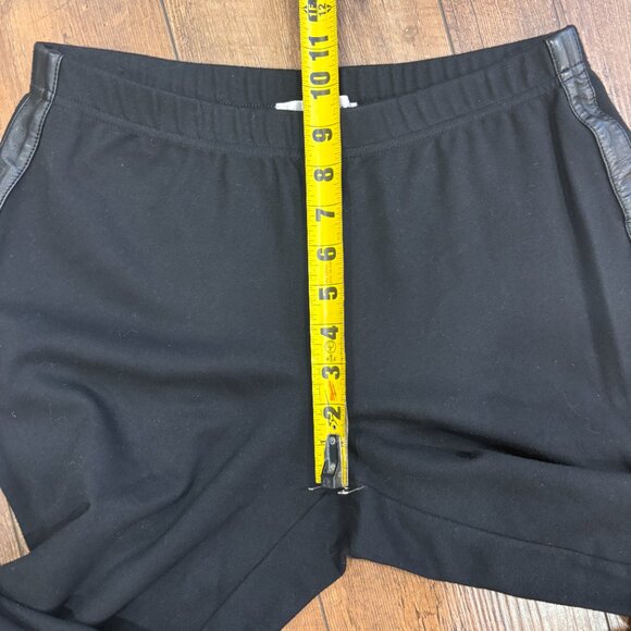 ST. JOHN Collection Black Genuine Leather Side Stripe Legging Pants Women's S - Picture 9 of 11